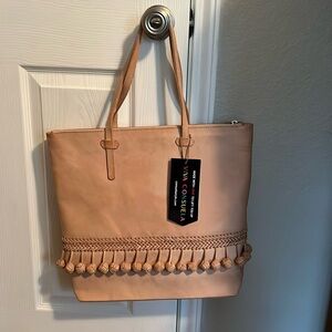 Consuela market tote Fiesta Market natural leather tote